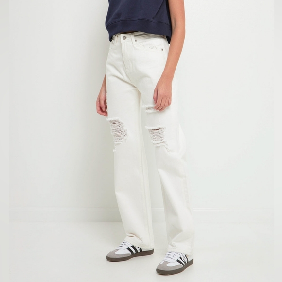 Grey Lab - Destroyed Jeans - Size 24 - Picture 3 of 12